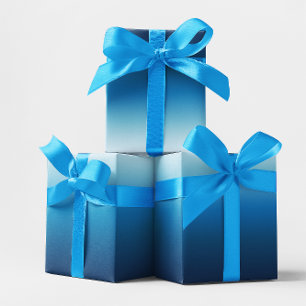 Azurblauer Himmel zu ozeanblauer Ombre Geschenkpapier Set