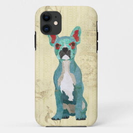 Azurblauer verzierter Franzose-Stier-HundiPhone Case-Mate iPhone Hülle