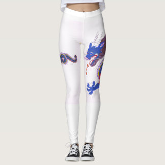 Azurblauer Wächter - Japanischer Drache des östlic Leggings