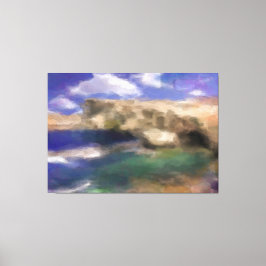 azurblaues Fenster auf Gozo Island Wasserfarbe Leinwanddruck