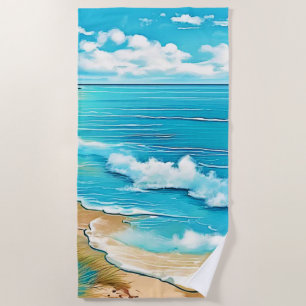 Azure Beach Calm Design Strandtuch
