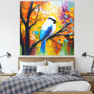 Azure Bird Autumnal Erholung Leinwanddruck