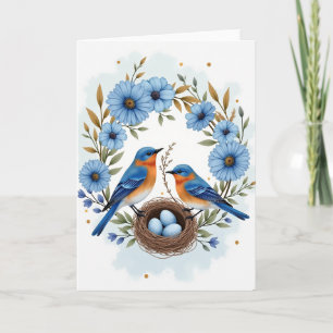 Azure Birds Nest Muttertagskarte Karte