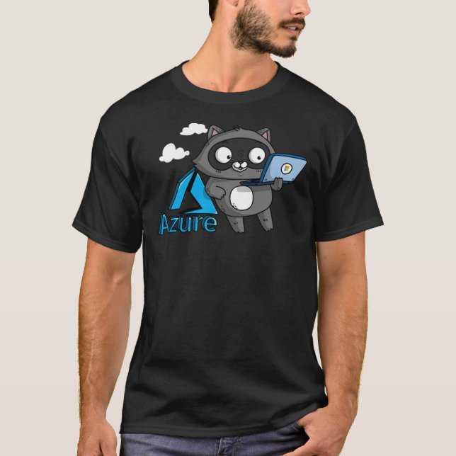 Azure Bit Raccoon mit Microsoft Surface Classic T T-Shirt (Vorderseite)