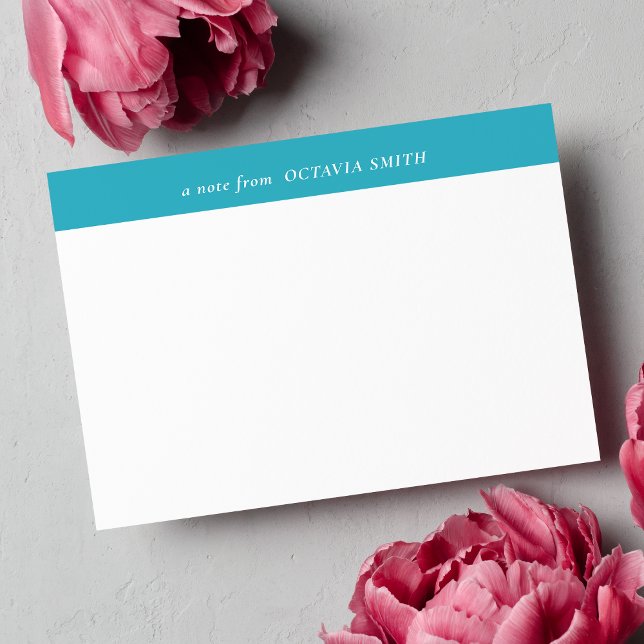 AZURE BLAUE PERSONALISIERT FAMILIENNAME MONOGRAM MITTEILUNGSKARTE (Von Creator hochgeladen)