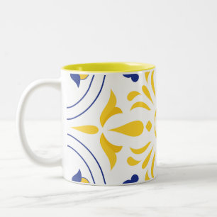 Azure Bloom Cross Yellow Ton Zweifarbige Tasse