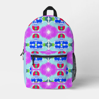 Azure Bloom Kaleidoscope Bedruckter Rucksack