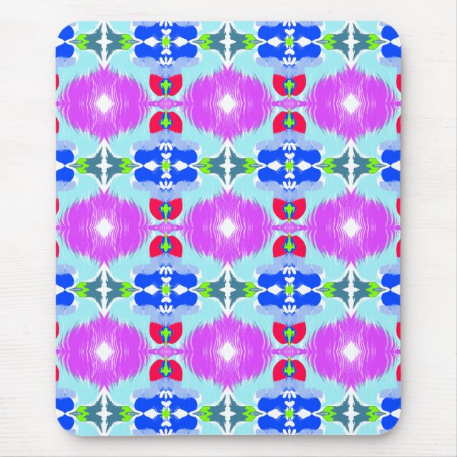 Azure Bloom Kaleidoscope Mousepad (Vorne)