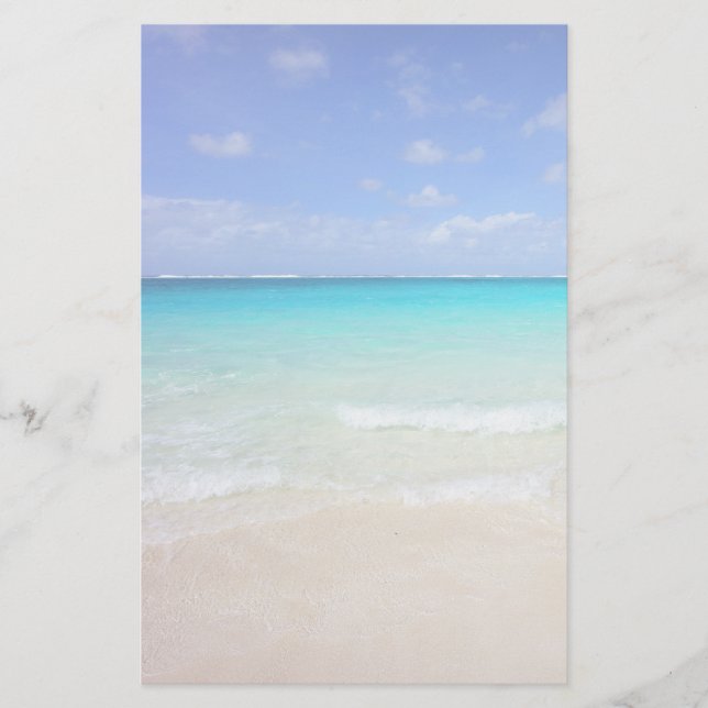 Azure Blue Caribbean Tropical Beach Briefpapier (Vorderseite)