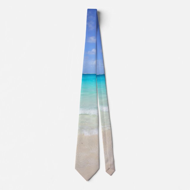 Azure Blue Caribbean Tropical Beach Krawatte (Vorderseite)