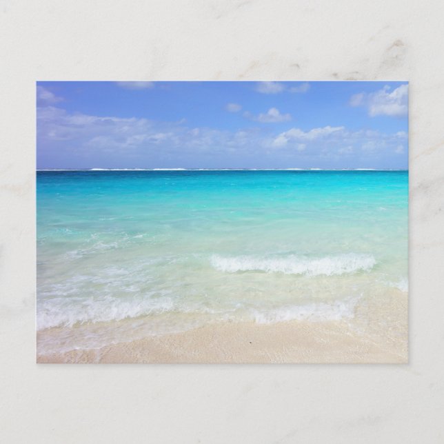 Azure Blue Caribbean Tropical Beach Postkarte (Vorderseite)