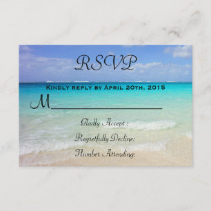 Azure Blue Caribbean Tropical Beach RSVP