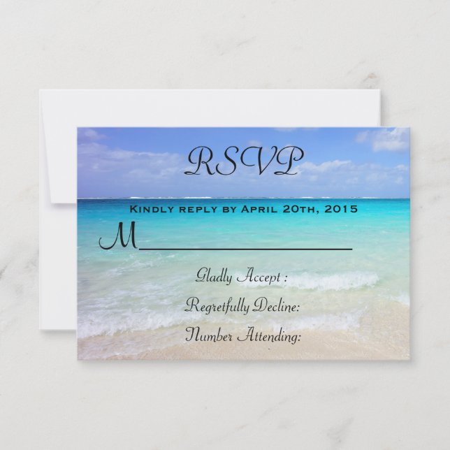 Azure Blue Caribbean Tropical Beach UAWG RSVP Karte (Vorderseite)