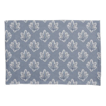 Azure Blue Leaf Linen Look