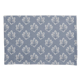 Azure Blue Leaf Linen Look Kissenbezug