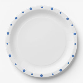 Azure Blue Polka Dots White Pappteller