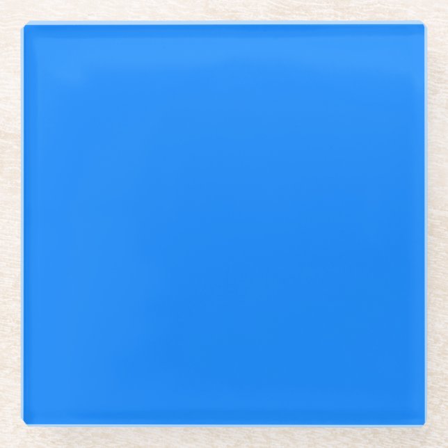 Azure Blue Square Glass Untersetzer (Vorderseite)