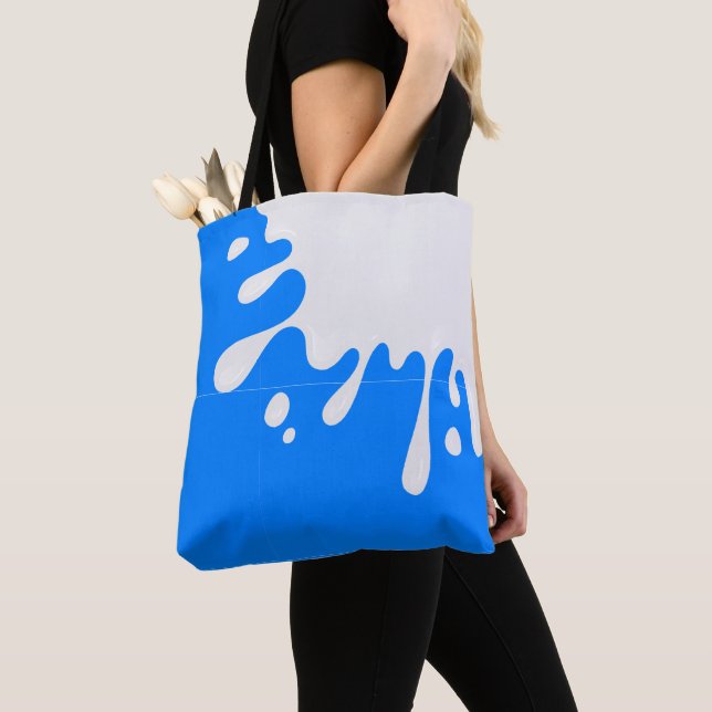 Azure Blue White Paint Splash Tasche (Von Nahem)