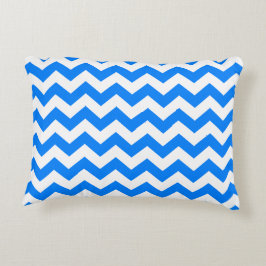 Azure Blue Zickzack Dekokissen