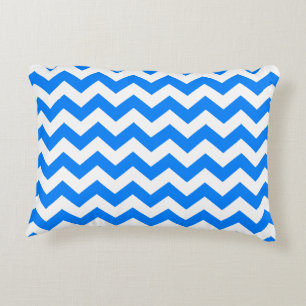 Azure Blue Zickzack Dekokissen