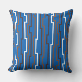 Azure Blue Zig Zag Throw Pillow Kissen