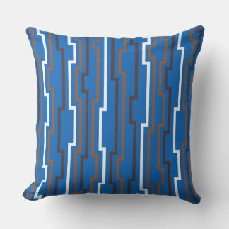Azure Blue Zig Zag Throw Pillow Kissen