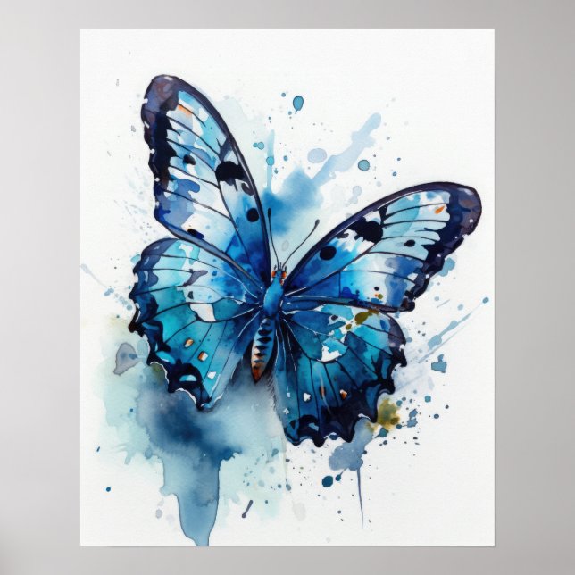 Azure Butterfly Art Print Poster (Vorne)