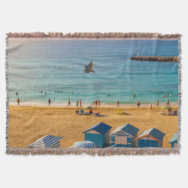 Azure Coast Retreat Throw Blanket Decke (Vorderseite)
