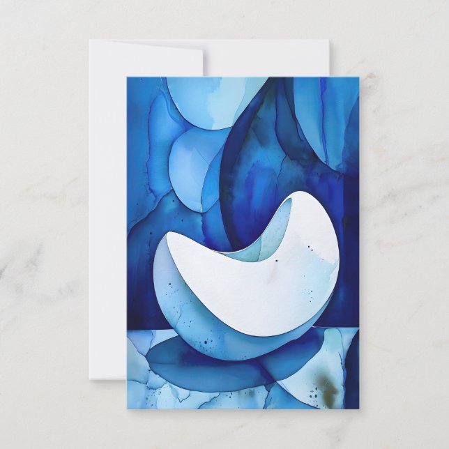 Azure Curved Serenity Dankeskarte (Vorderseite)