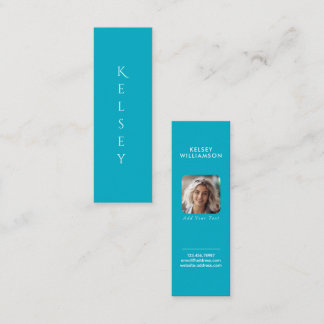 Azure Customizable Photo Mini Business Card Visitenkarte