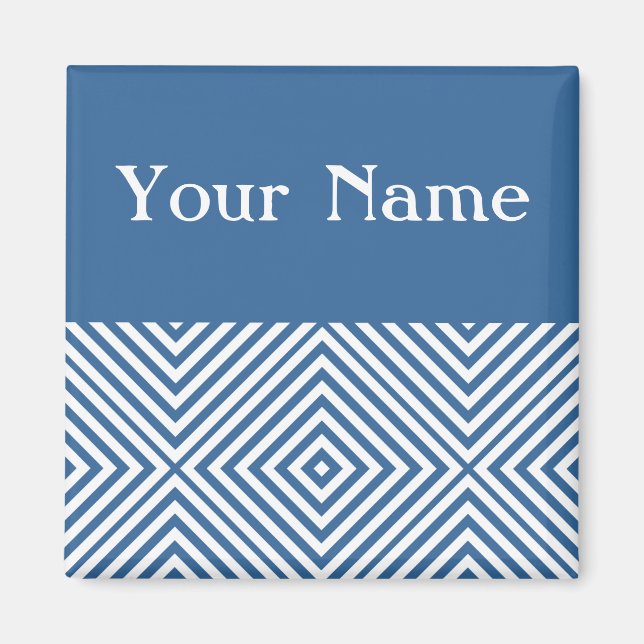 Azure Diamond Zickzack mit Namen Magnet (Vorne)