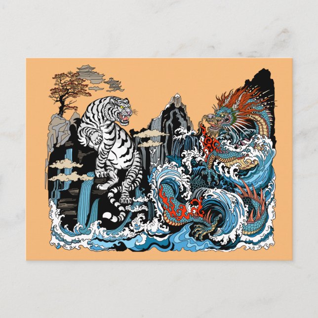 Azure Dragon und White Tiger. Abbildung Postkarte (Vorderseite)