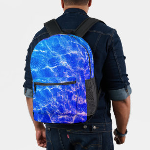 Azure Elegance: Einzigartiges Design im blauen Sti Bedruckter Rucksack