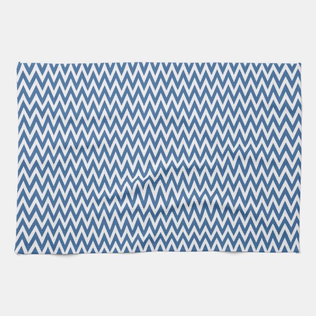 Azure Elegantes Zickzack Design Handtuch (Horizontal)