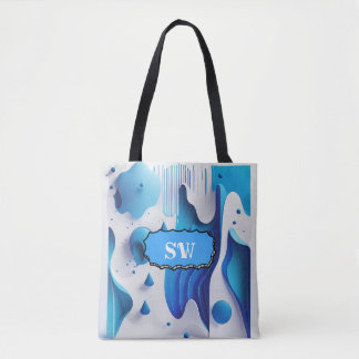 Azure Flow Monogrammed Carry-All Tote Tasche