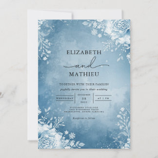 Azure Frost Blühend Hochzeit Einladung