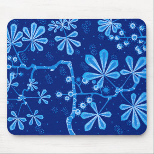 Azure Frost Blume Mousepad
