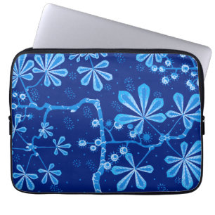 Azure Frost Blume Neoprene Laptop Sleeve
