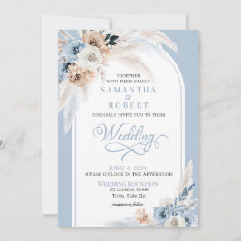 Azure & Gold Harmony Hochzeitseinladung Einladung