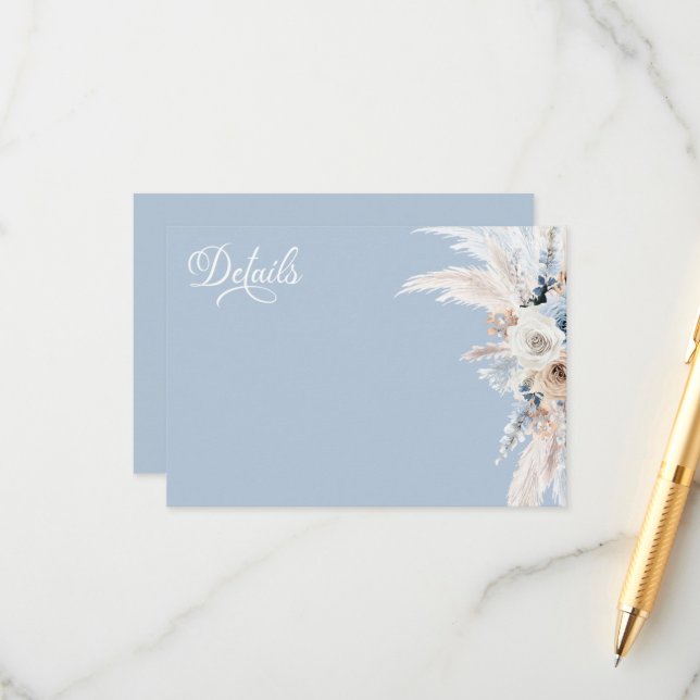 Azure & Gold Harmony Hochzeitskarte Begleitkarte (Vorderseite/Rückseite Beispiel)