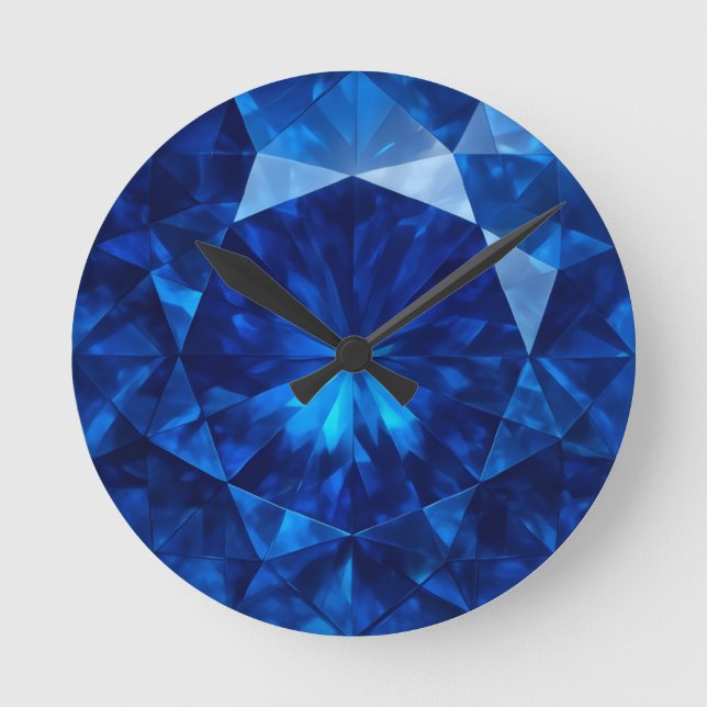 Azure Heart Stone Runde Wanduhr (Vorderseite)