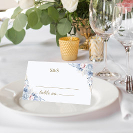 Azure & Ivory Floral Romance Wedding Platzkarte