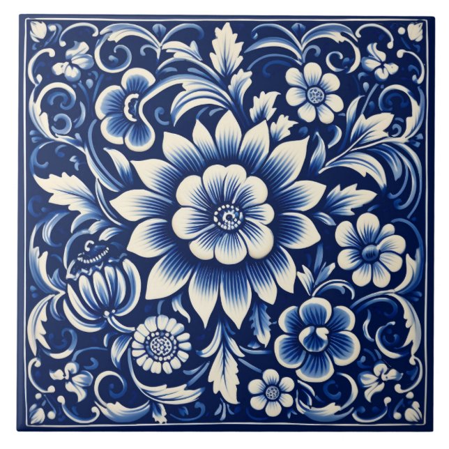 Azure Mediterranean Style Tile Fliese (Vorderseite)