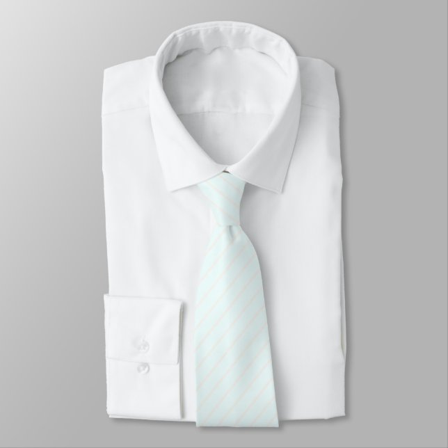 Azure Mist Blue & Seashell White Pinstripes Krawatte (Gebunden)