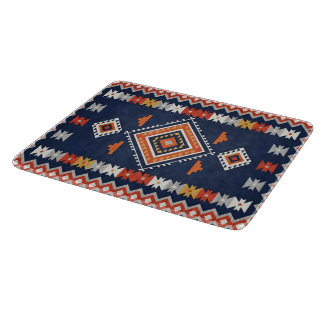 Azure Navy and Terracotta Geometric Tribal Schneidebrett