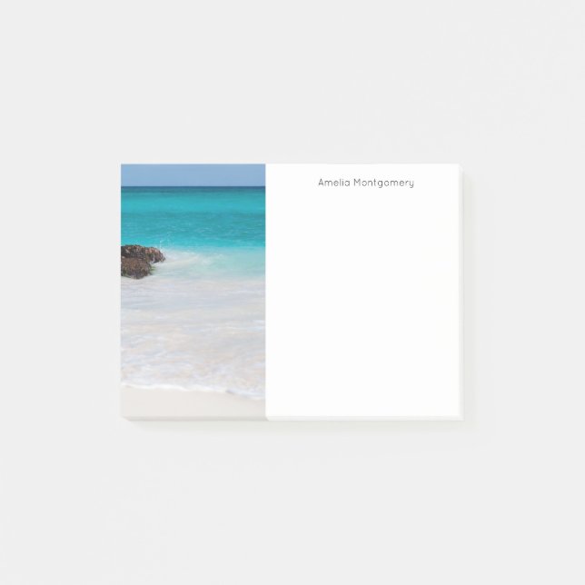 Azure Ocean Sandy Beach Foto Post-it Klebezettel (Vorderseite)