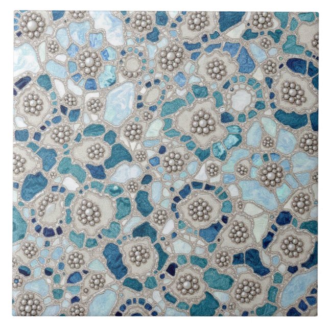 Azure Petal Harmony Keramik Tile Fliese (Vorderseite)