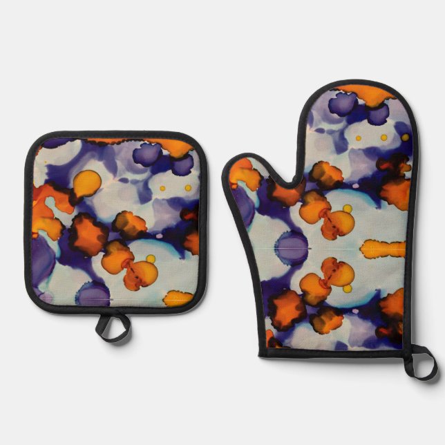 Azure Pumpkin Ofenhandschuh & Topflappen-Set (Vorderseite)