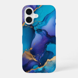 Azure Royale Luxus Saphir Türkis Marmor iPhone 16 Hülle