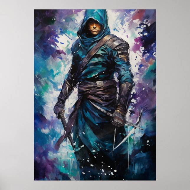 Azure Shadows: Der stille Shinobi-Anime Poster (Vorne)